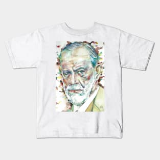 SIGMUND FREUD - watercolor portrait.1 Kids T-Shirt